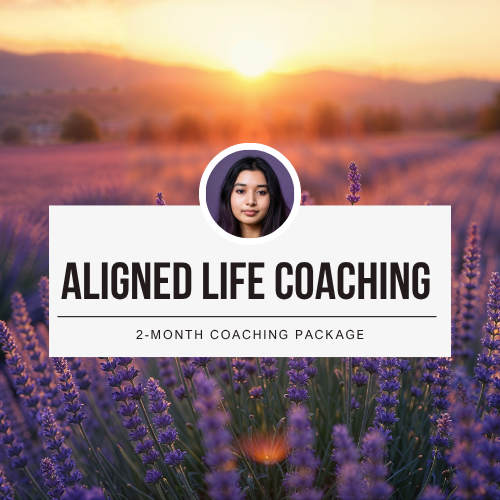 A woman’s portrait above the text “60 Days To Release What’s Holding You Back” on a banner over a lavender field at sunset, with mountains in the background—inviting you to gain confidence through expert clarity coaching.