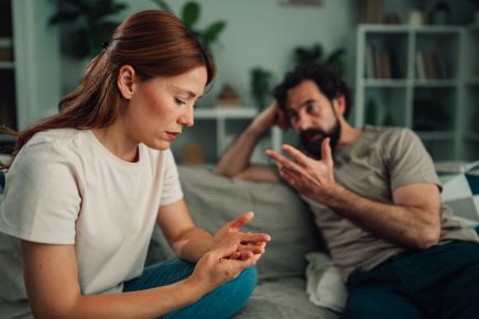 Couple dealing with relationship pressure