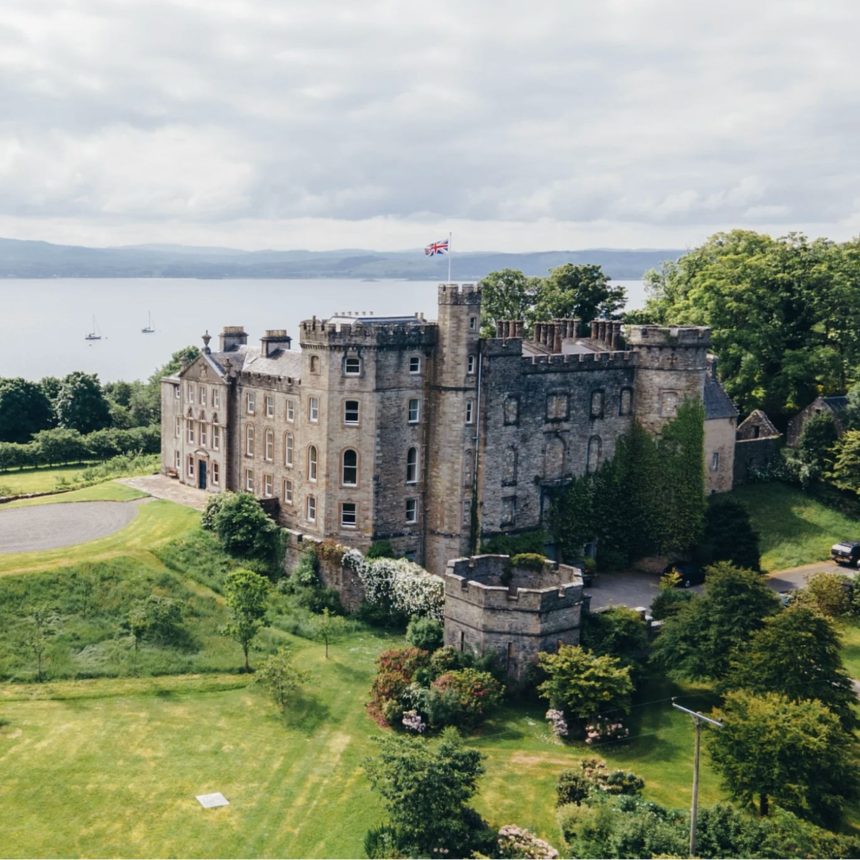 Lochnell Castle overlooking the Scottish coast, home of a five-day Scotland yoga retreat