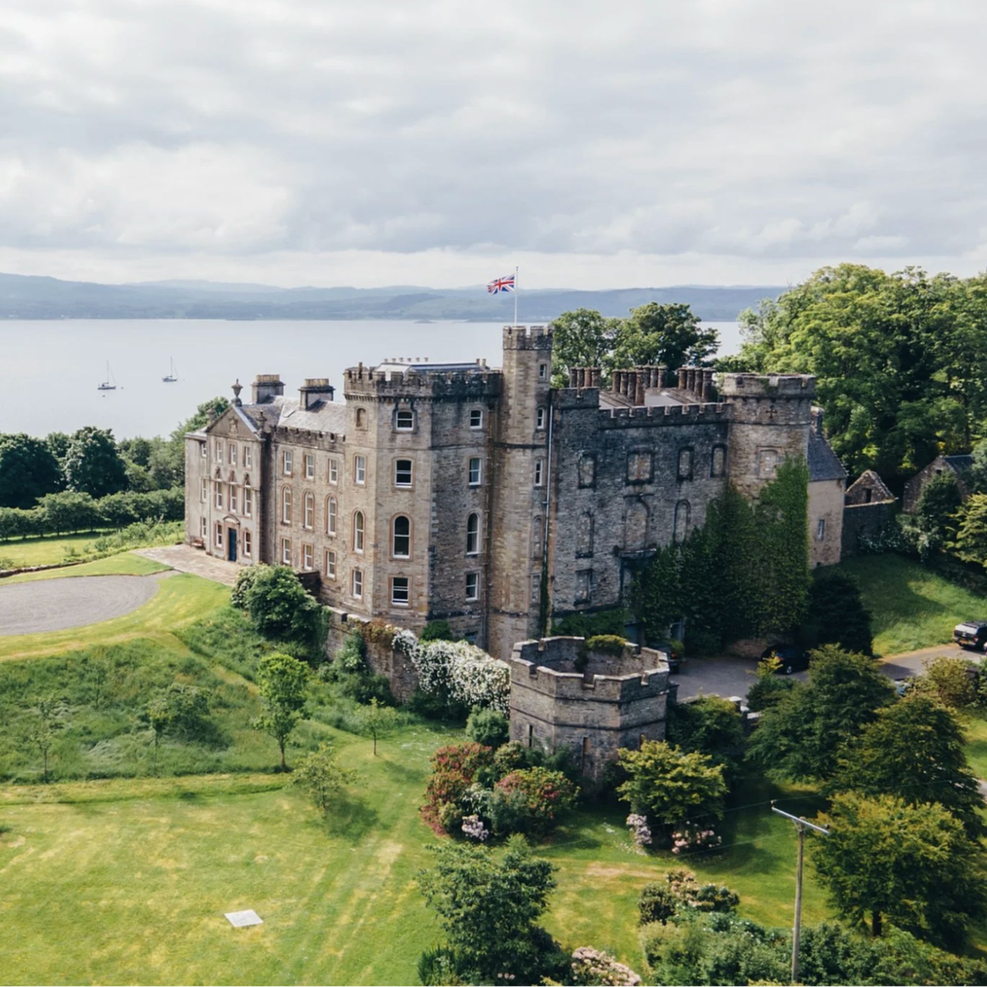 Lochnell Castle overlooking the Scottish coast, home of a five-day Scotland yoga retreat
